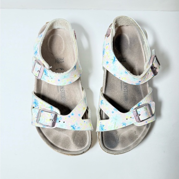 Birkenstock Kids White Floral Sandals Size 31 - Picture 3 of 6